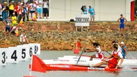 Atlet berusia 22 tahun itu menorehkan waktu 49.086 detik. ANTARA FOTO/INASGOC/Iqbal Lubis.