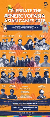 Super Junior dan Deretan Artis di Penutupan Asian Games