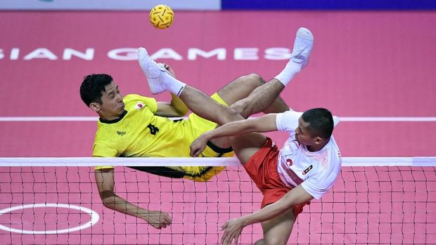 Tim sepak takraw quadrant putra menjadi peraih emas bagi Indonesia pada Sabtu (1/9).