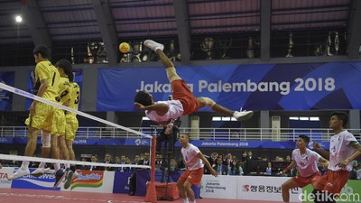 Sumbang Emas, Begini Aksi Pemain Sepak Takraw Indonesia