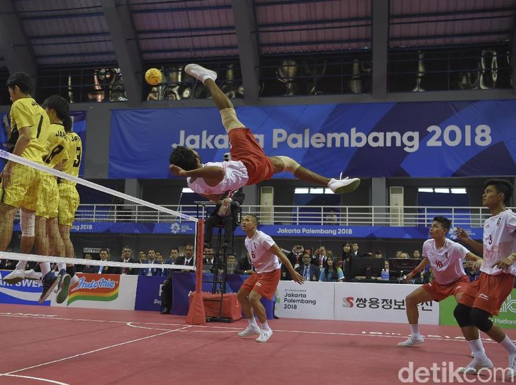 Sumbang Emas, Begini Aksi Pemain Sepak Takraw Indonesia