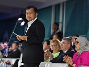 Foto: Ekspresi JK Saat Pidato di Penutupan Asian Games 2018