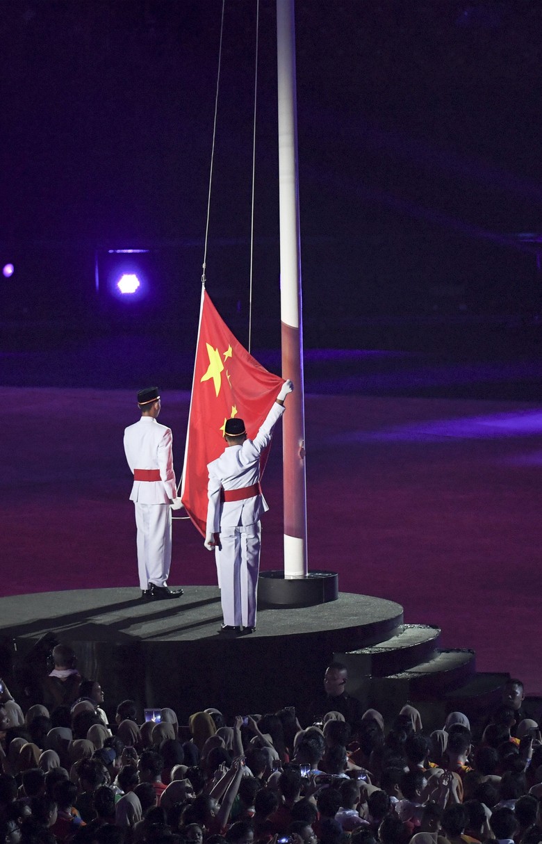 Tuan Rumah 2022 Bendera China Dikibarkan Di Closing Asian Games