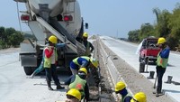 PT JNK mendapat pengalihan pekerjaan dari Proyek GOI berupa konstruksi Interchange (IC) Nganjuk, Ramp 1, Ramp 2, Ramp 4, dan main road di IC Nganjuk (STA 153+750 sd 154+300). Istimewa/Dok. Jasamarga.