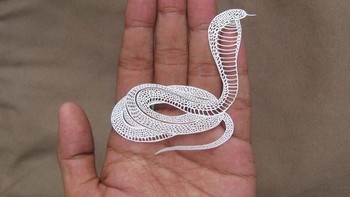 Ia membuat potongan kertas begitu detail dan teliti. Foto: Istimewa/Parth Kothekar