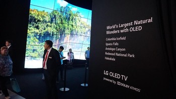 LG mengklaim bahwa ini adalah wahana televisi OLED terbesar yang menampilkan pemandangan alam. (Foto: detikINET/Muhamad Imron Rosyadi)