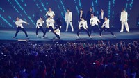 Aksi Super Junior menutup Asian Games 2018. Grandyos Zafna/detikcom.