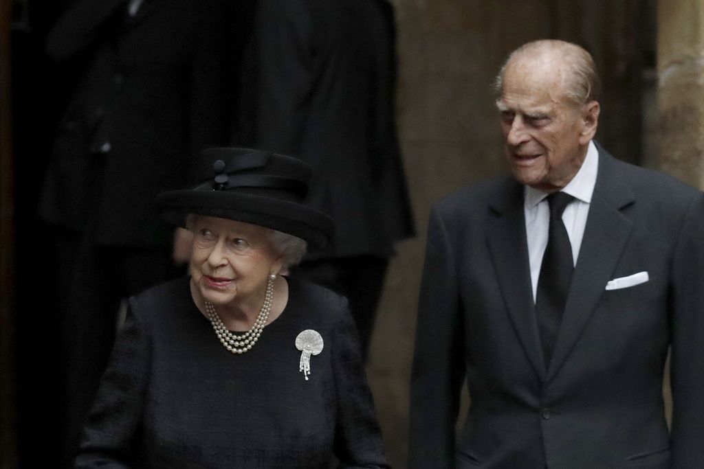 WINDSOR, UNITED KINGDOM - MAY 19: Queen Elizabeth II and  Prince Philip, Duke of Edinburgh attend the wedding of Prince Harry to Meghan Markle  at St George's Chapel at Windsor Castle on May 19, 2018 in Windsor, England. (Photo by Jonathan Brady - WPA Pool/Getty Images)