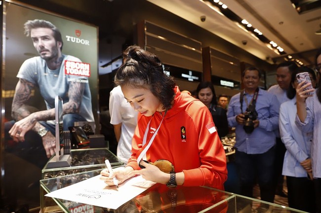 Lindswell, 26 tahun, menjadi atlet kedua yang menyumbangkan emas untuk Indonesia di Asian Games 2018. Ia bertanding di nomor andalannya, tajijian-taijiquan. (Foto: Dok. Time International)