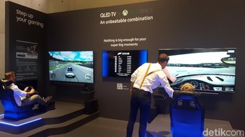Sektor gaming ternyata diperhatikan juga oleh Samsung di IFA 2018 dengan menghadirkan televisi untuk gaming. (Foto: detikINET/Muhamad Imron Rosyadi)