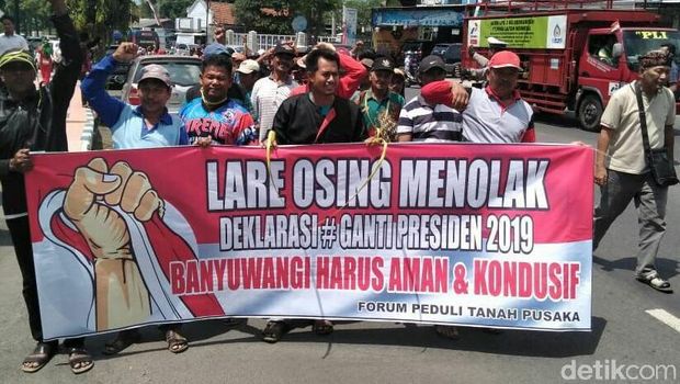 Emak-emak di Banyuwangi Demo Tolak Deklarasi 2019GantiPresiden