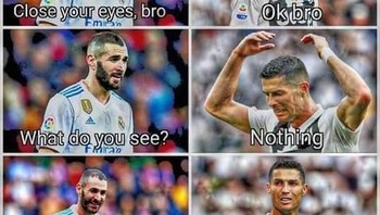 Benzema pun ikut mengejek Ronaldo. Foto: Istimewa