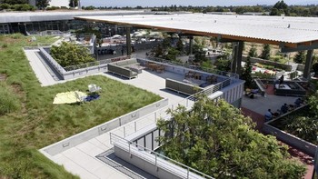 Area outdoor Bowl yang terlihat sangat hijau. (Foto: Michael Short/Bloomberg)