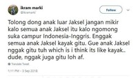 Tapi ternyata, tahu enggak kalau orang yang memiliki bilingual brain atau terbiasa menggunakan bahasa campuran ternyata bisa jadi tanda orang yang pintar. Dibuktikan dari sejumlah penelitian, ini bisa membantu untuk meningkatkan kemampuan kognitif. (Foto: Internet)