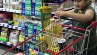 Dekat dengan sang ibu, Ivan menemani ibunya belanja bulanan. Ada banyak susu tuh di keranjangnya, hihihi... Foto: Instagram ivanderdamares