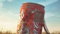 Tak kalah realistik dibanding rumah happy meal yang terbuat dari besi. Kaleng Coca Cola ini juga masuk dalam karya dystopia versinya. Yakni bayangan atau gambaran masa depan (tempat atau keadaan) dalam kondisi buruk. Dystopia merupakan kebalikan dari utopia.  Foto: Instagram hoodass