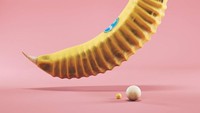 Coba tebak apa maksud ilustrasinya yang satu ini? Ya, rusuk pisang. Buah pisang yang dibuat menyerupai tulang rusuk manusia. Foto: Instagram hoodass