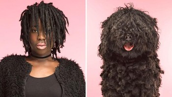 Elle And Yasmin Le Bon anjing jenis Puli. (Foto: Gerrard Gethings)