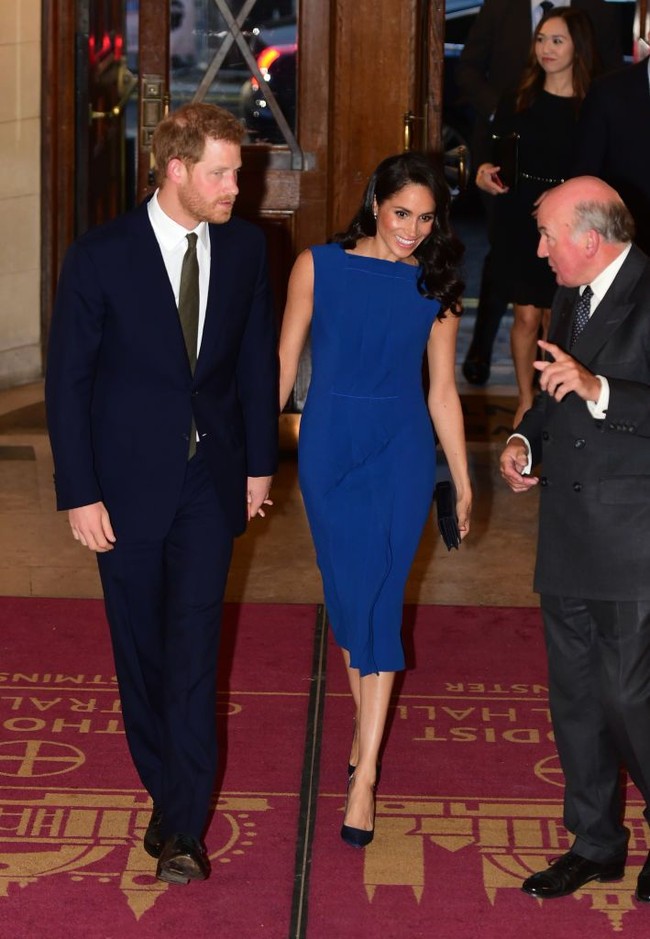 Meghan Markle mendampingi Pangeran Harry hadir di acara musik gala untuk amal di Central Hall Westminster, London, Inggris, Kamis (6/9/2018). Foto: Getty Images