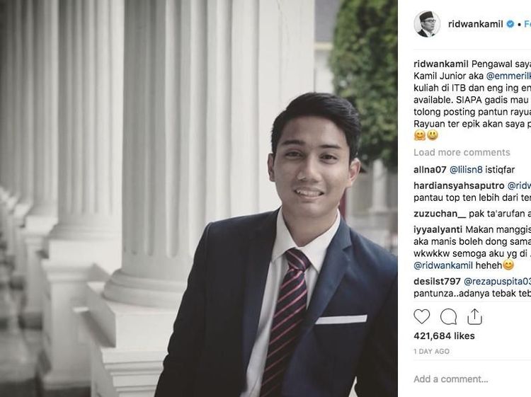 Komentar Kocak Netizen Tanggapi Ridwan Kamil Cari Mantu