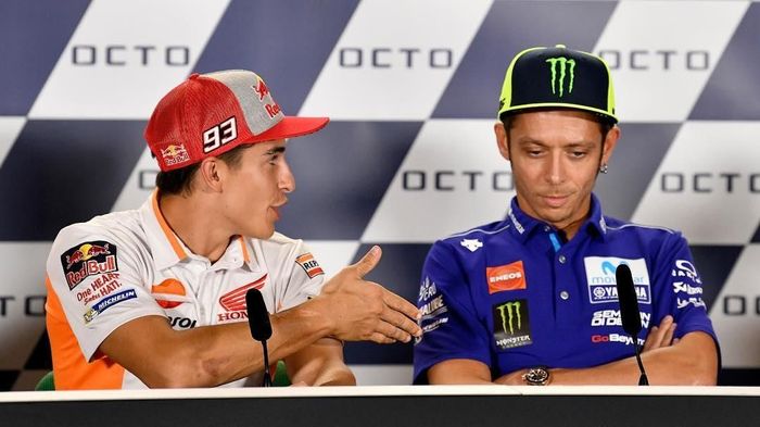 Marc Marquez disebut sebagai lawan yang paling menjengkelkan untuk Valentino Rossi. (Foto: Instagram @motogp)