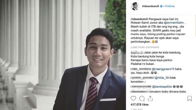 Ridwan Kamil Cari Mantu Buat Emmeril yang Olahraganya Kekinian Banget!
