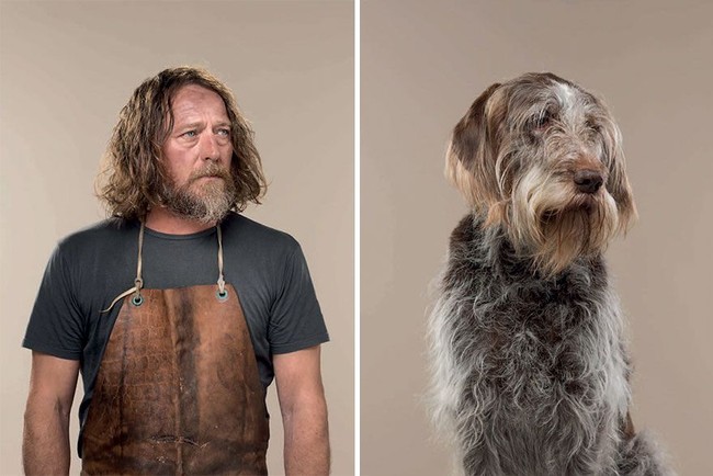 Ini Harry dan anjing Italian Spinone, yang ia beri nama Hattie. Lihat ada kemiripan antara mereka? Foto: Dok. Gerrard Gethings