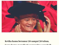 Kalimat Inspiratif Perjuangan Hidup ala Jack Ma