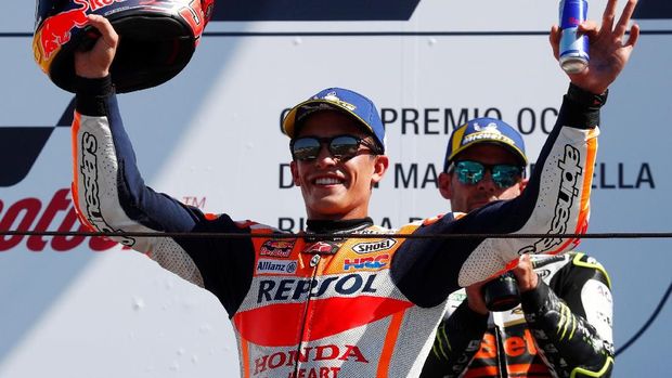 Marc Marquez berhasil finis kedua pada balapan MotoGP San Marino.