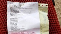 Di dalam sejumlah plastik, terdapat nota dan faktur atas nama Rumah Sakit Budi Asih Bekasi. Istimewa.