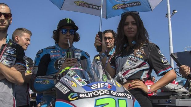 MISANO ADRIATICO, ITALY - SEPTEMBER 09:   Franco Morbidelli of Italy and EG 00 Marc VDS  prepares to start on the grid  during the MotoGP race during the MotoGP of San Marino - Race at Misano World Circuit on September 9, 2018 in Misano Adriatico, Italy.  (Photo by Mirco Lazzari gp/Getty Images)