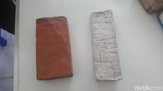 Batu bata tanah liat dan batu bata cangkang simping