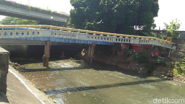 Kali Ciliwung di dekat Stasiun Karet. 