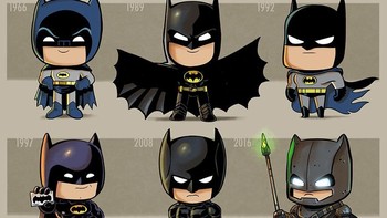 Batman, dari tahun 1966 dan 2016. (Foto: Jeff Victor)