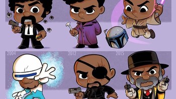 Samuel L Jackson dari film Star Wars, dari tahun 1994 hingga tahun 2015. (Foto: Jeff Victor)