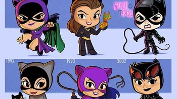 Catwoman, dari tahun 1947 dan 2002. (Foto: Jeff Victor)