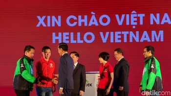 Dalam acara peluncuran Go-Viet ini turut dihadiri sejumlah menteri kabinet kerja tampak hadir. Ada Sekretaris Kabinet Pramono Anung, Menteri Koordinator Bidang Kemaritiman Luhut Panjaitan, Menteri Luar Negeri Retno Marsudi, dan Menteri Komunikasi dan Informatika Rudiantara. (Foto: detikINET/Adi Fida Rahman)