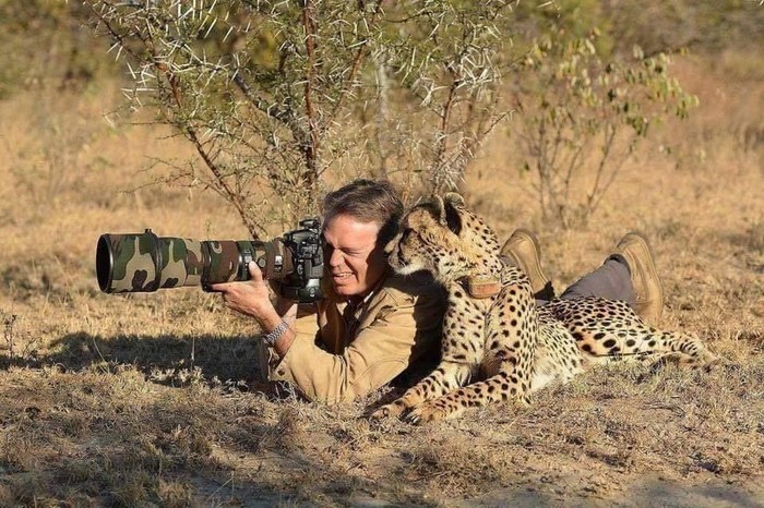 Fotografer dijahili hewan yang akan difotonya.
