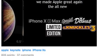 Meme ini, dengan lebay, juga mengolok penamaan ketiga iPhone baru. (Foto: 9gag.com)