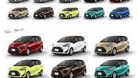 Ada banyak pilihan warna pada Sienta terbaru ini. Ada mono-tone, ada juga two-tone yang memadukan dua warna berbeda. Untuk mono-tone tersedia 10 pilihan, sementara two-tone ada 6 pilihan warna. Foto: Istimewa