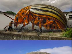 Keren Banget! Seni Grafiti 3D Ini seperti Keluar dari Tembok