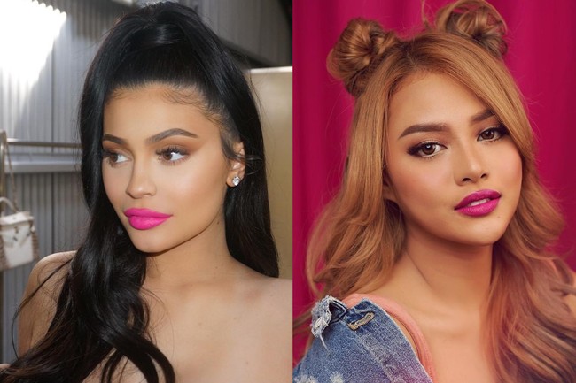 Sama seperti Kylie, Aurel pun memiliki brand lipstik sendiri. Koleksi lipstik Aurelloly juga tak hanya menyediakan warna nude, tapi juga ada warna bold. Begitu juga dengan Kylie yang merilis lipstik warna bold seperti lipstik warna ungu fuchsia ini.  Foto: Instagram