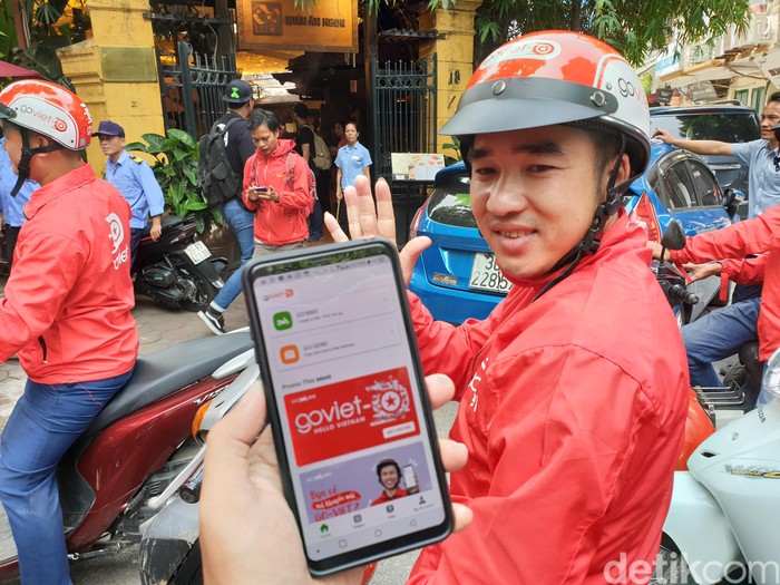 Driver GoViet. Foto: Adi Fida Rahman/detikINET Driver GoViet. Foto: Adi Fida Rahman/detikINET