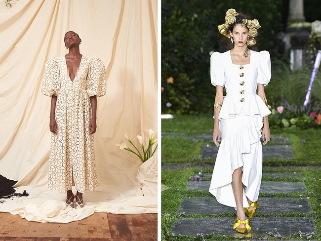 Nuansa tahun 80-an terasa betul saat melihat lengan puff yang juga kembali berjaya di panggung New York Fashion Week 2019. Desainer memberi siluet lengan mengembang ini di berbagai busana mulai dari blouse juga gaun ultra-feminin. Foto: Vogue