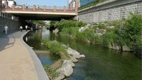 Sungai Cheonggyecheon di Seoul, Korea Selatan menjadi bahan pembicaraan usai Presiden Joko Widodo mengungkapkan keinginannya membuat Sungai Ciliwung menjadi seindah sungai di ibukota Korea Selatan tersebut. Istimewa/Pinterest/landscapeperformance.org.