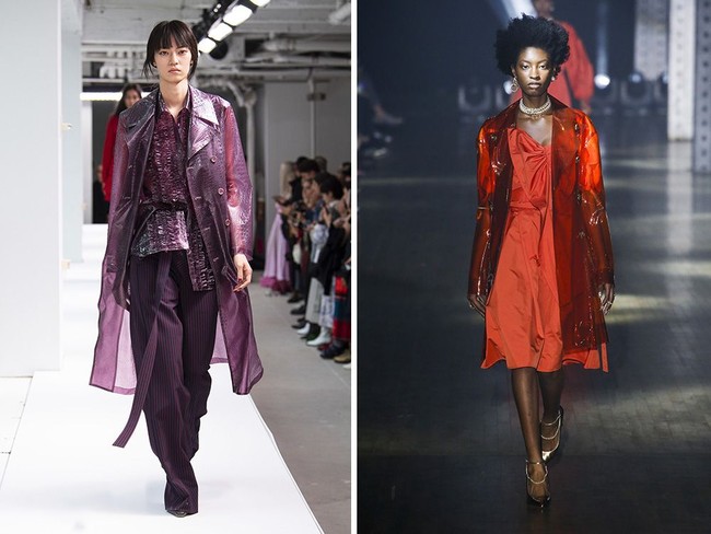 Sebagai pengganti trench coat musim semi yang tebal, jaket PVC akan membuat penampilan stylish secara instan. Bukan PVC transparan biasa kali ini, namun yang dibuat berwarna-warni seperti dalam show Monse, ADEAM dan Sies Marjan. Foto: Vogue