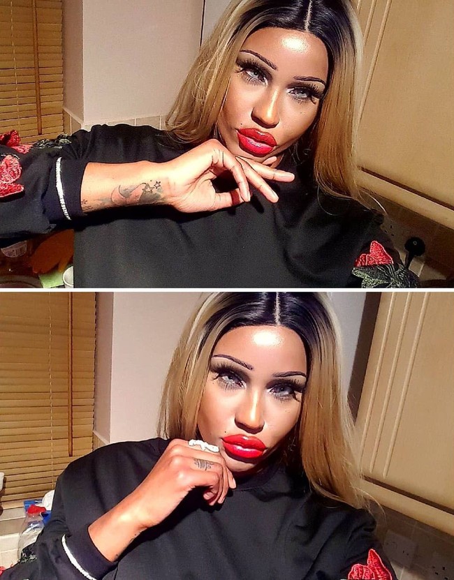 Wanita 32 tahun itu melakukan berbagai oplas agar terpenuhi obsesinya jadi boneka seks. Mulai dari filler bibir, sedot lemak hingga pembesaran payudara telah ia lakukan.  Foto: Instagram (@ iamdiamonddoll)