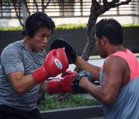 Reino saat sedang latihan tinju,