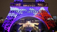 Pangeran Naruhito dari Jepang secara resmi membuka perayaan festival lampu di Menara Eiffel tersebut. Charles Platiau/Reuters.