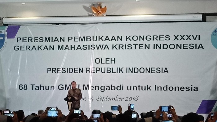 Buka Kongres GMKI, Jokowi Bicara Keberagaman dan Teknologi
